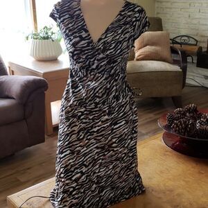 Merona Tiger Print Pullover Wrap Look Dress sz S